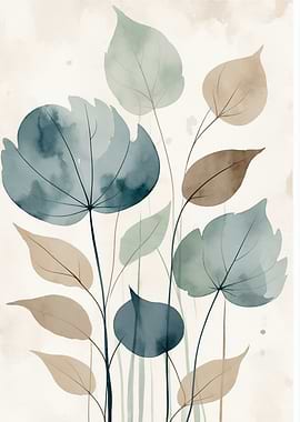 Watercolor Leaves Illustration