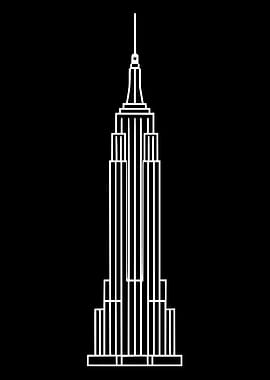 Empire State Building — Minimal Line Art