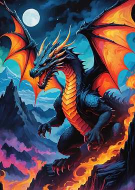 Dragon fantasy landscape