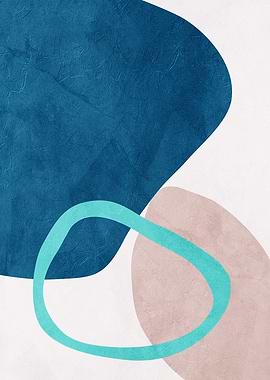 Abstract Shapes in Blue and Beige