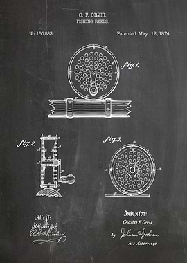 C.F. Orvis Fishing Reels Patent Art