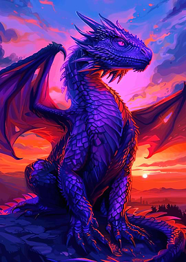 Majestic Purple Dragon Sunset