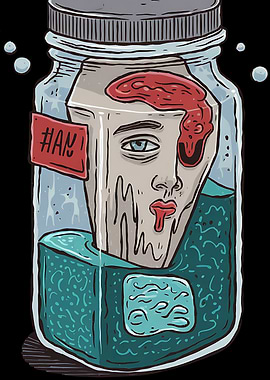 Head in a Jar Illustration