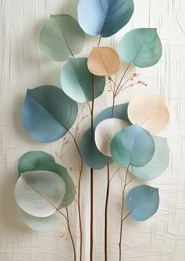 Abstract Leaves on Textured Background