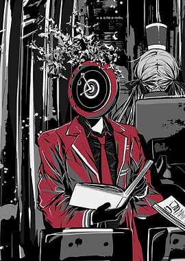 Dante Reading a Book on Train