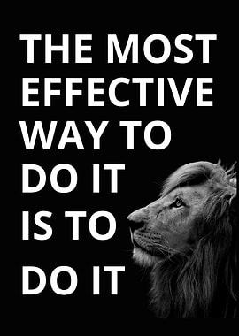 Motivational Lion Quote Black and White