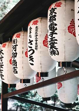 Japanese Lanterns with Calligraphy