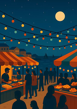 Night Market by the Sea