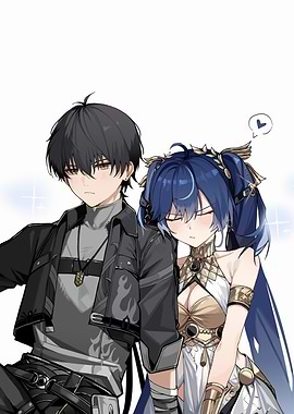 Anime Couple: Affectionate Moment