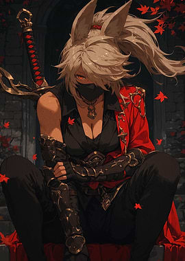 Anime Rabbit Girl with Sword