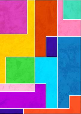 Colorful Abstract Geometric Shapes with White Borders