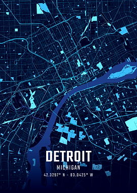 Detroit Midnight City Map