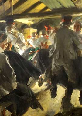 Painting of a Traditional Dance Scene