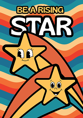Be a Rising Star Retro Cartoon