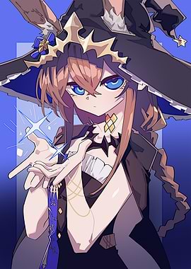 Anime Witch Girl with Magic