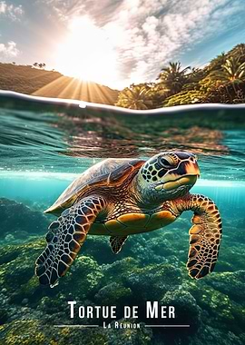 Sea Turtle in La Reunion