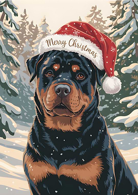 Rottweiler Christmas Portrait