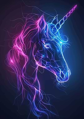 Neon Unicorn Portrait