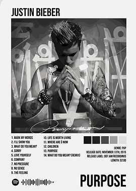Justin Bieber Purpose Album Cover Art