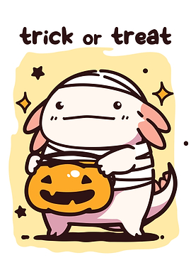 Cute Axolotl Mummy Trick or Treat