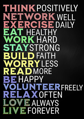 Inspirational Words on Black Background