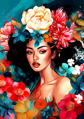 Floral Woman Portrait