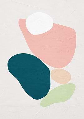 Abstract Pastel Shapes on Textured Background