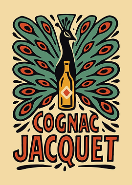 Cognac Jacquet Peacock Illustration