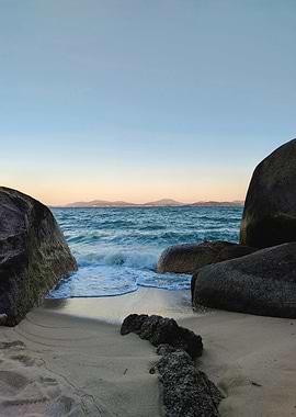 Seascape with Rocks and Gentle Waves