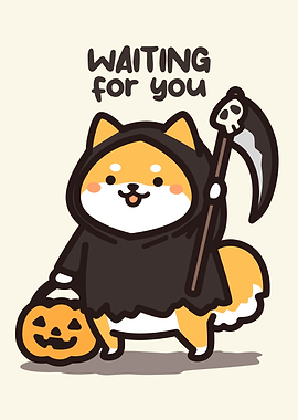Shiba Inu Grim Reaper Halloween