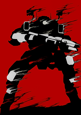 Silhouette of a Mech Warrior
