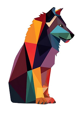 Geometric Wolf Illustration