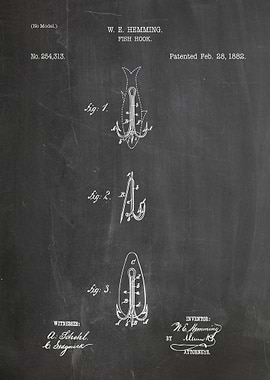 W.E. Hemming Fish Hook Patent