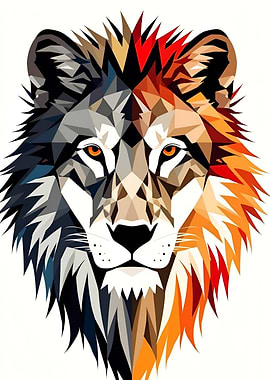 Geometric Lion Portrait