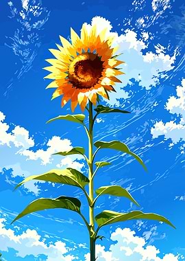 Sunflower against a blue sky