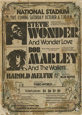 Vintage Concert Poster: Stevie Wonder, Marley