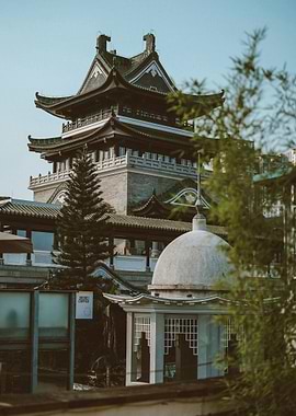 Traditional Chinese Architecture with Pagoda