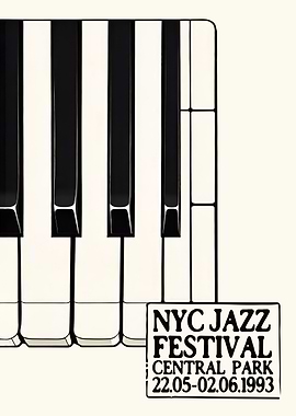 NYC Jazz Festival Piano Keys Poster