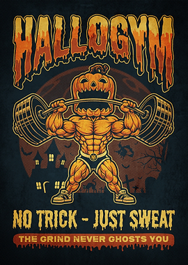 Hallogym: Halloween Fitness Illustration
