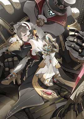 Girl with Robot Companion