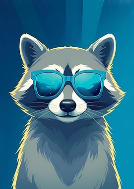 Cool Raccoon with Sunglasses Portrait