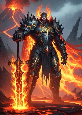 Fiery Knight Sword Lava Field