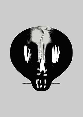 Abstract Skull Art in Black and White