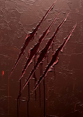 Claw Marks on Dark Red Texture