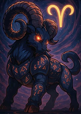 Aries Zodiac Ram Illustration