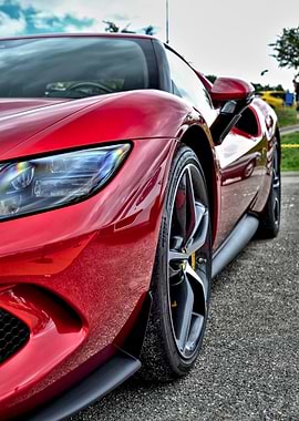 Red Sports Car Close-Up