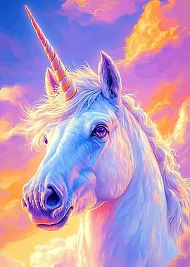 Majestic Unicorn Pastel Sky