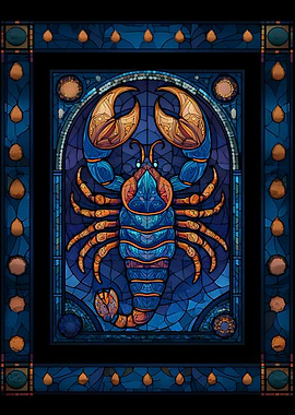 Cancer Zodiac Sign Stained Glass Art