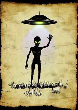Alien Encounter on Parchment