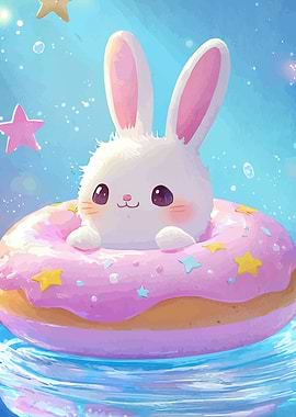 Cute Bunny Donut Float